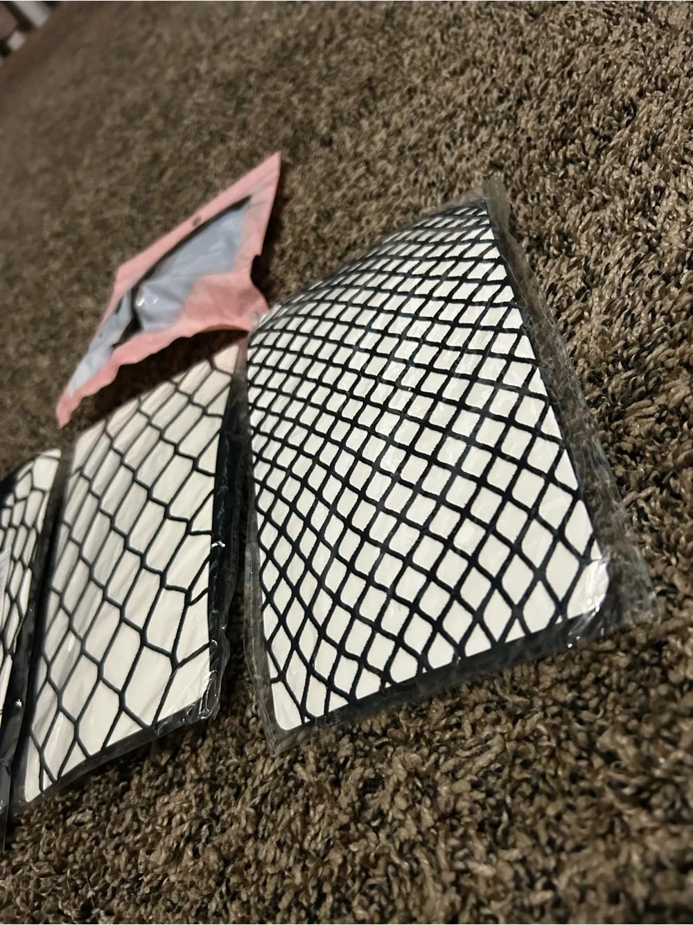 Source Unknown Black Fishnet Stockings - White Backing and Stockings